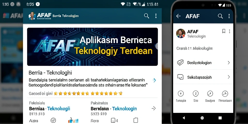 Antarmuka AFAF menampilkan berita teknologi terbaru dengan jelas.