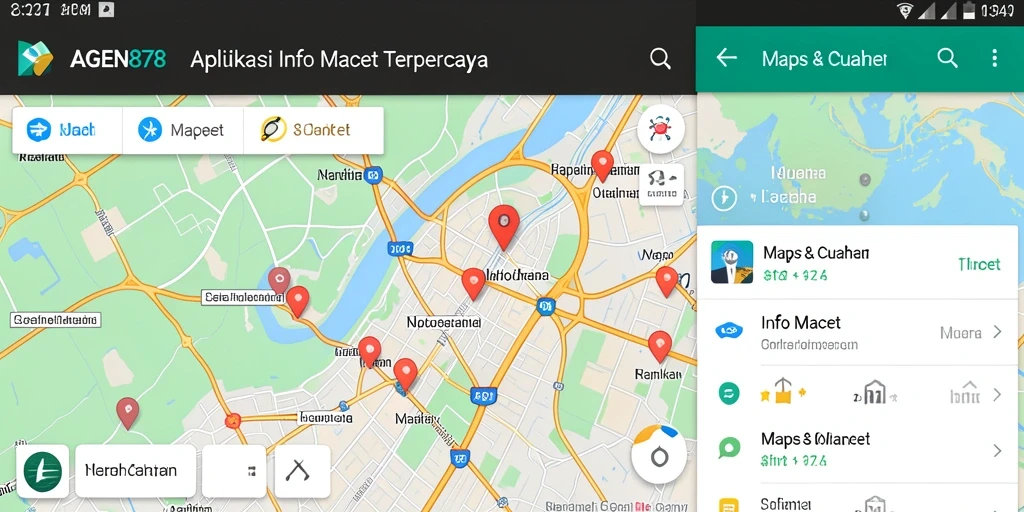 Tampilan antarmuka AGEN878 yang menampilkan kondisi lalu lintas terkini.