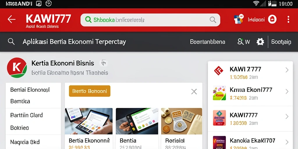 Tampilan antarmuka KAWI777 yang modern dan informatif.