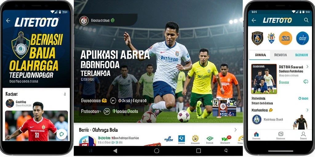 Antarmuka aplikasi LITETOTO yang menampilkan berita olahraga bola.