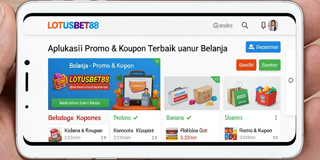 Antarmuka aplikasi LOTUSBET88 dengan berbagai kupon menarik.