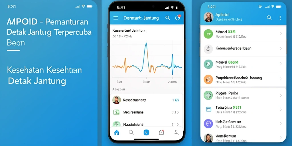 Antarmuka MPOID menampilkan grafik detak jantung yang jelas dan informatif.