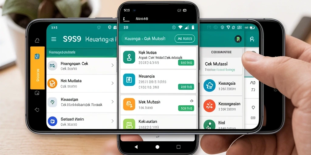 Antarmuka S9S9 yang menampilkan mutasi keuangan pengguna.