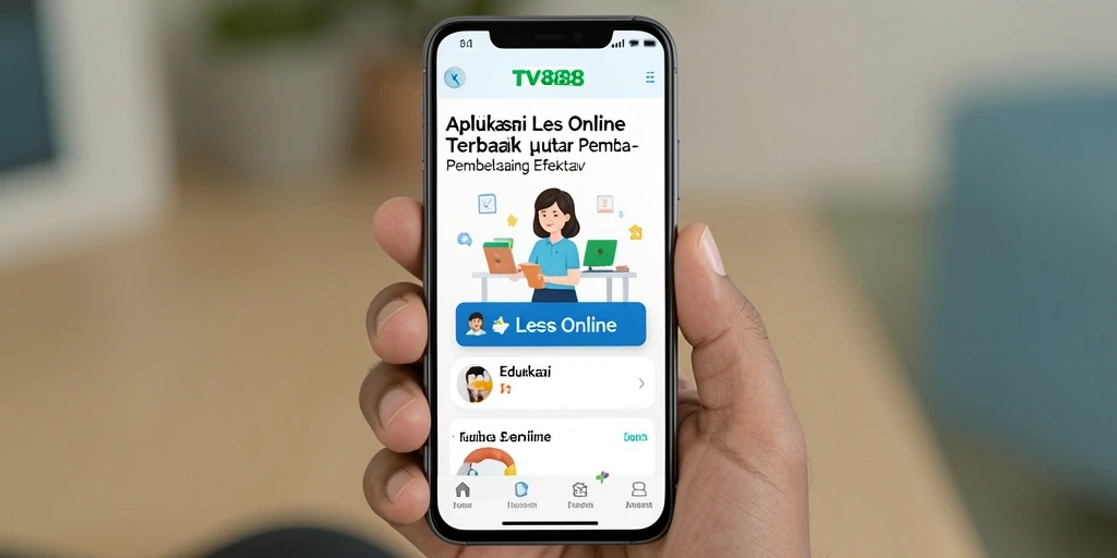 Antarmuka aplikasi TV888 untuk Les Online yang intuitif dan menarik.