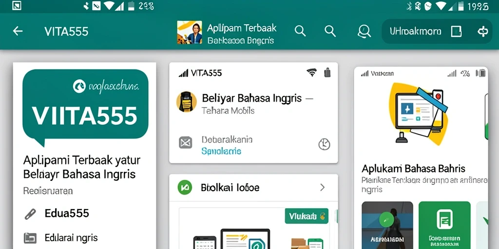 Tampilan antarmuka VITA555 dengan fungsi belajar bahasa Inggris yang interaktif.