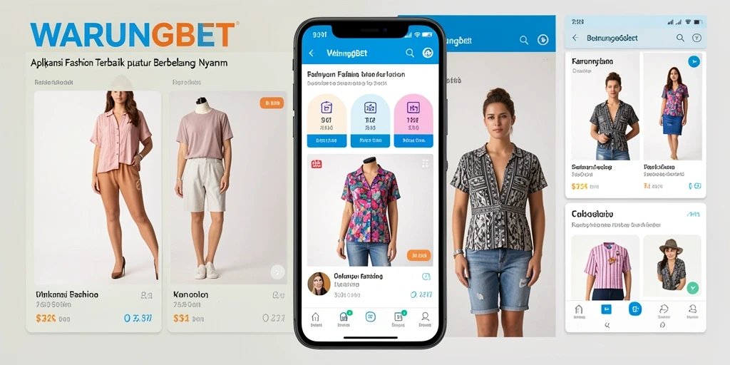 Tampilan antarmuka aplikasi WARUNGBET yang menampilkan produk fashion terkini.